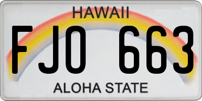 HI license plate FJO663
