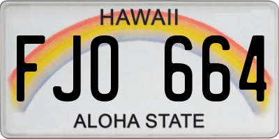 HI license plate FJO664