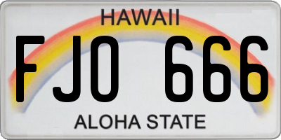 HI license plate FJO666