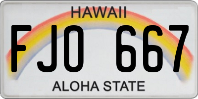 HI license plate FJO667
