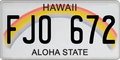 HI license plate FJO672