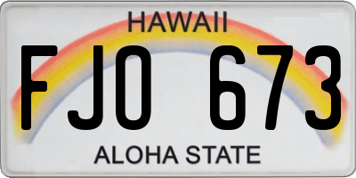 HI license plate FJO673