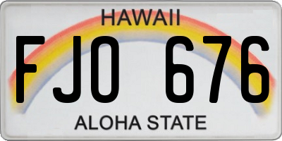 HI license plate FJO676