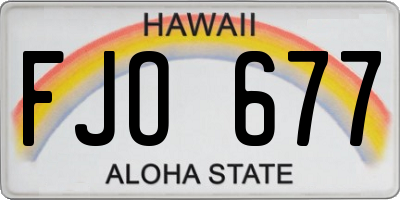 HI license plate FJO677