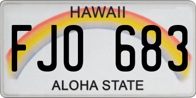 HI license plate FJO683