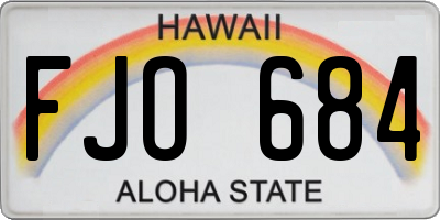 HI license plate FJO684