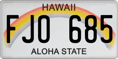 HI license plate FJO685