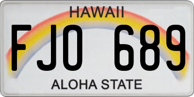 HI license plate FJO689