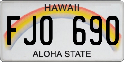 HI license plate FJO690