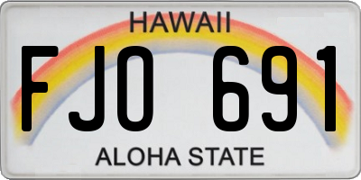 HI license plate FJO691