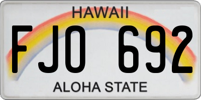 HI license plate FJO692