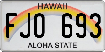 HI license plate FJO693