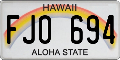 HI license plate FJO694