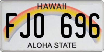 HI license plate FJO696