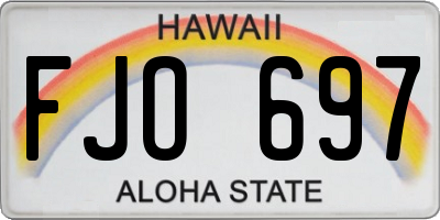 HI license plate FJO697