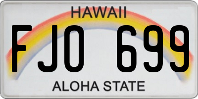 HI license plate FJO699
