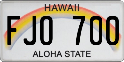HI license plate FJO700