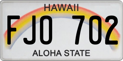 HI license plate FJO702
