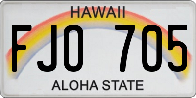 HI license plate FJO705