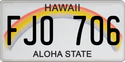 HI license plate FJO706
