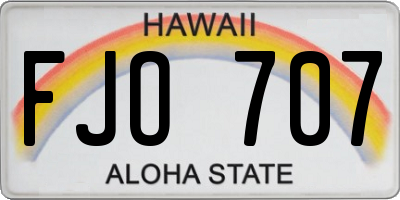 HI license plate FJO707