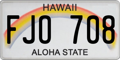 HI license plate FJO708
