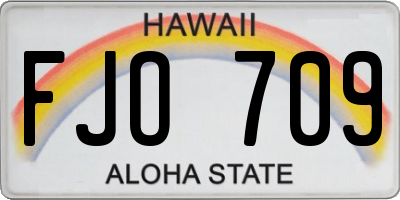 HI license plate FJO709