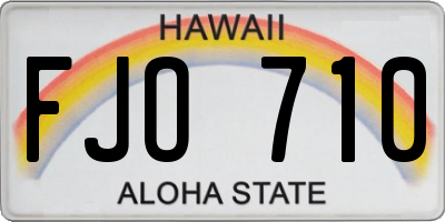 HI license plate FJO710