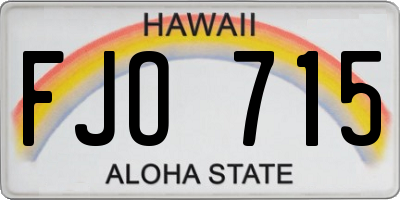 HI license plate FJO715
