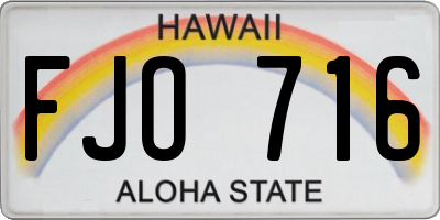 HI license plate FJO716