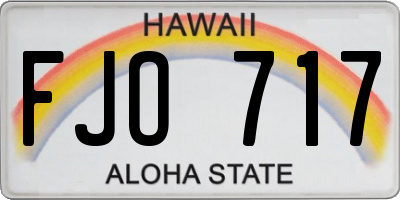 HI license plate FJO717