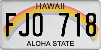 HI license plate FJO718
