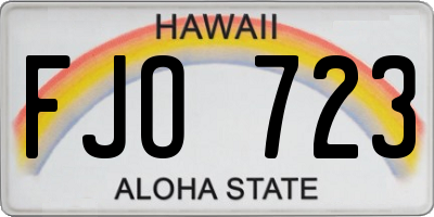 HI license plate FJO723