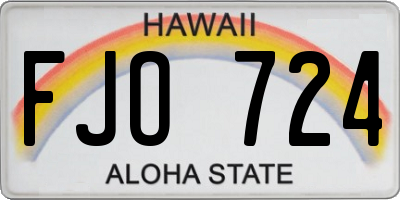 HI license plate FJO724