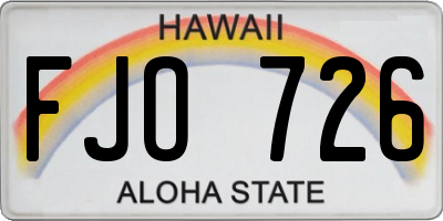 HI license plate FJO726