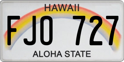 HI license plate FJO727