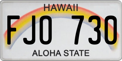HI license plate FJO730