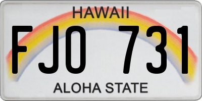 HI license plate FJO731