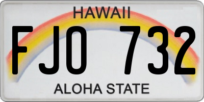 HI license plate FJO732