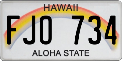 HI license plate FJO734