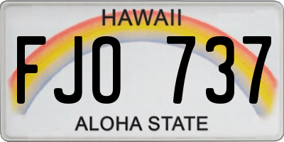 HI license plate FJO737