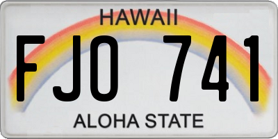 HI license plate FJO741