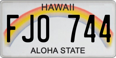 HI license plate FJO744
