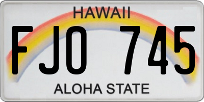 HI license plate FJO745