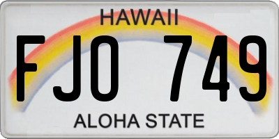 HI license plate FJO749