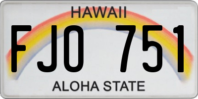 HI license plate FJO751