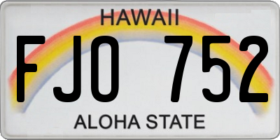 HI license plate FJO752