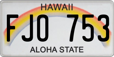 HI license plate FJO753