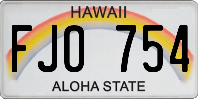 HI license plate FJO754
