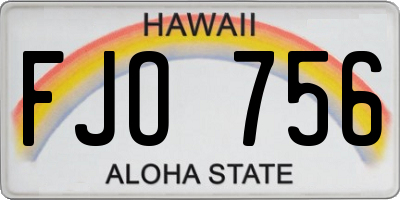 HI license plate FJO756